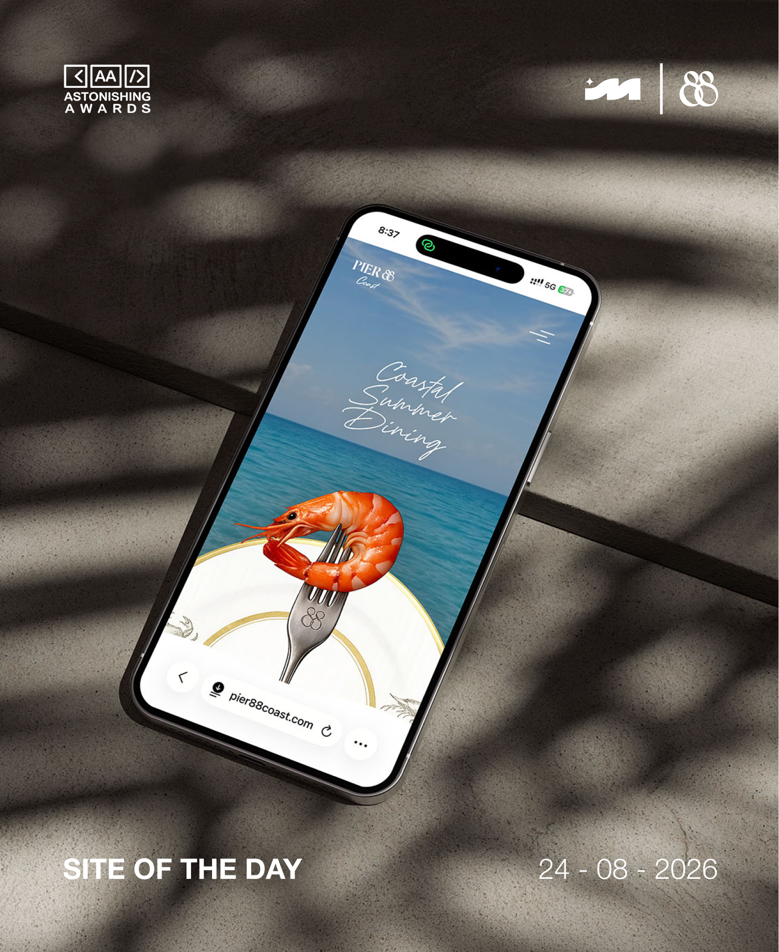 Pier88 Coast Wins Site of the Day, Earning MONARQ Another International Award